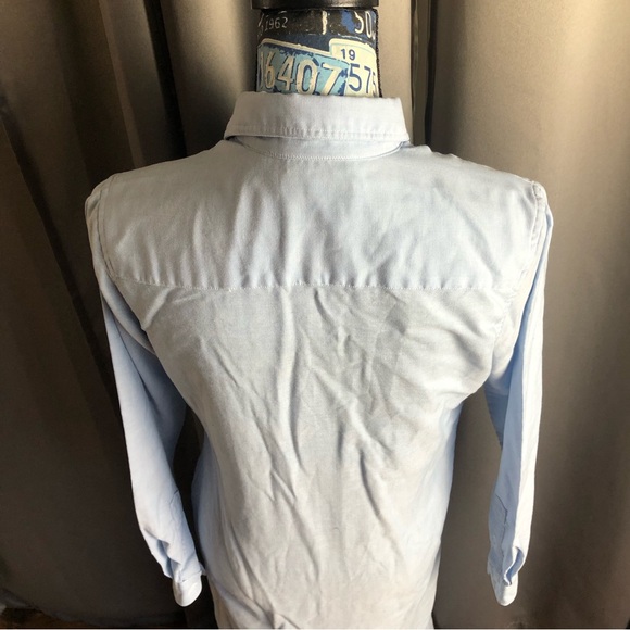 Vintage L.L. Bean Long Sleeve Midi Button Front Denim Like Collared Dress - Picture 9 of 14